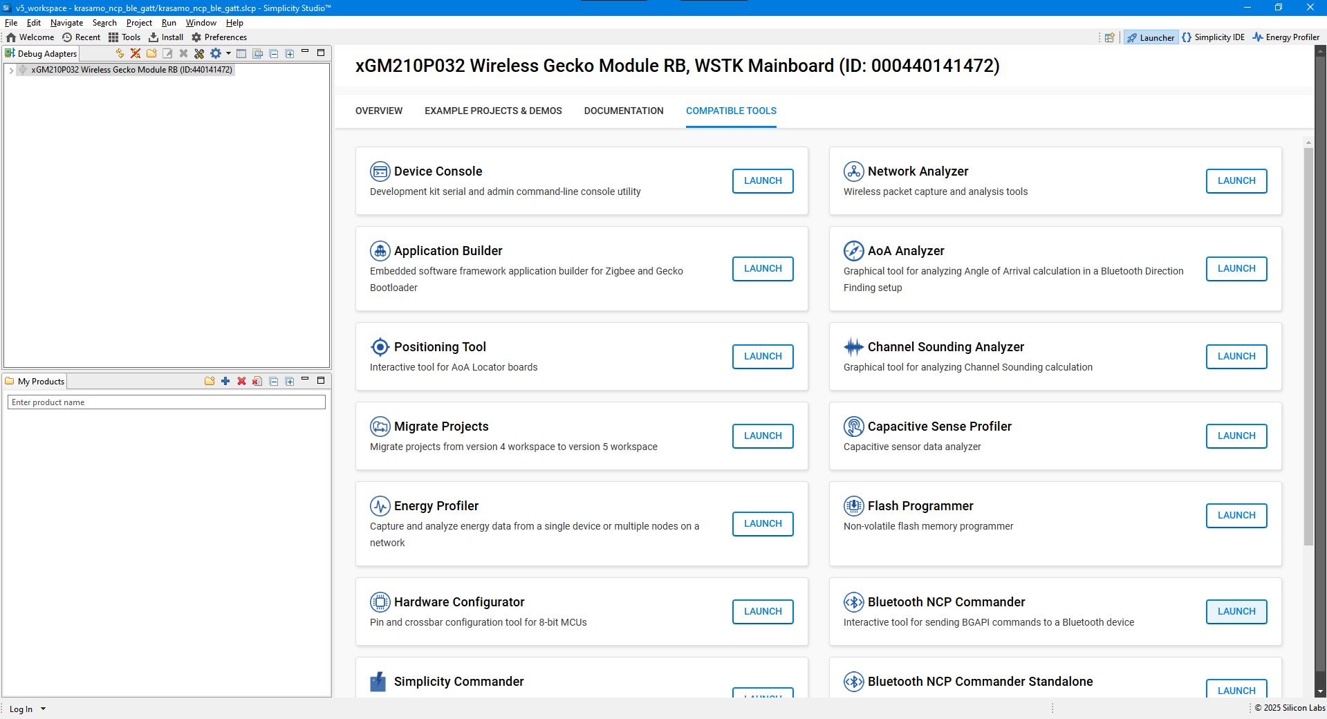 Image 12. Launcher Tab - Compatible tools