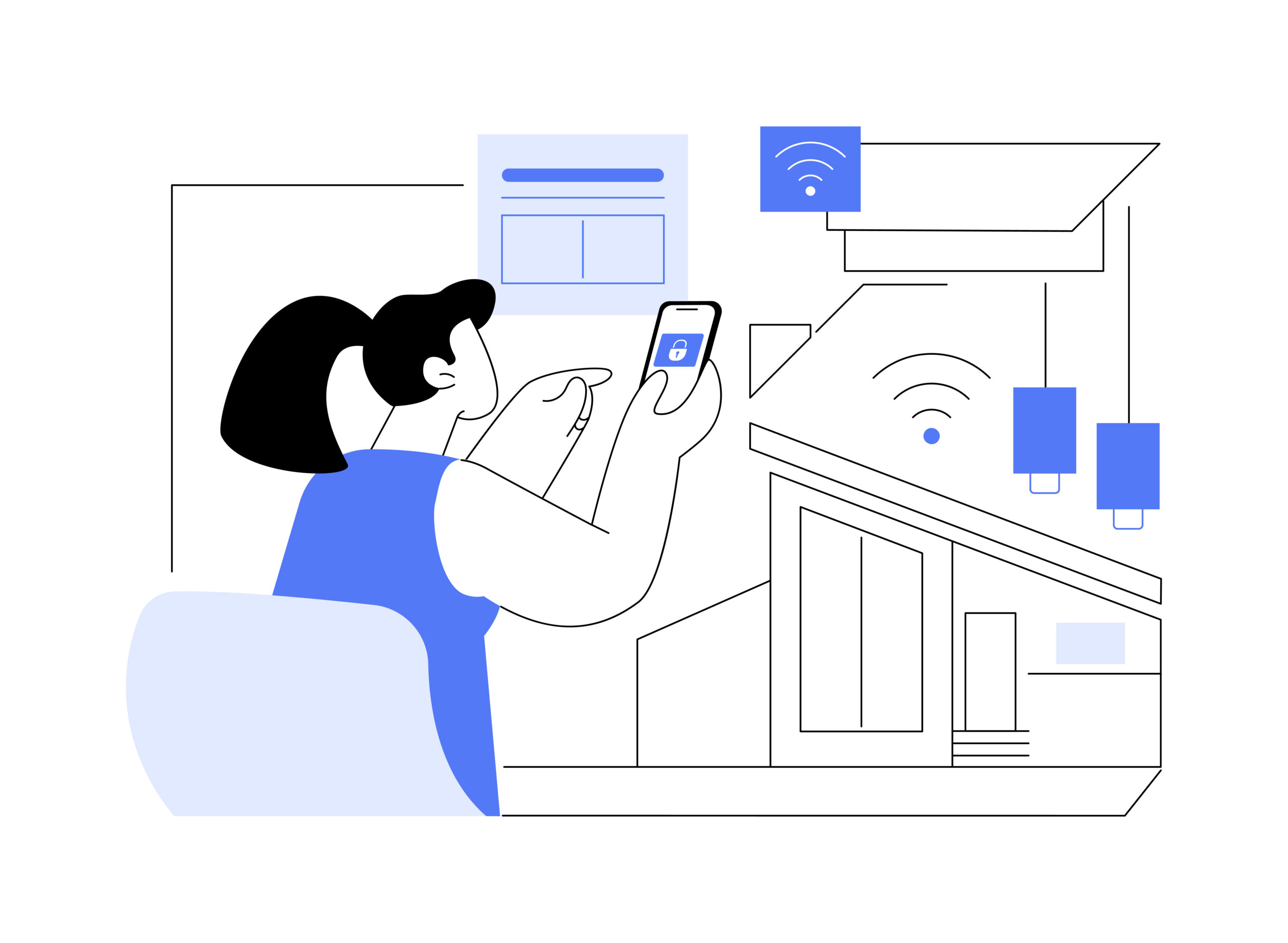 Sensor controlling app isolated cartoon vector illustrations. Sensor controlling app isolated cartoon vector illustrations.