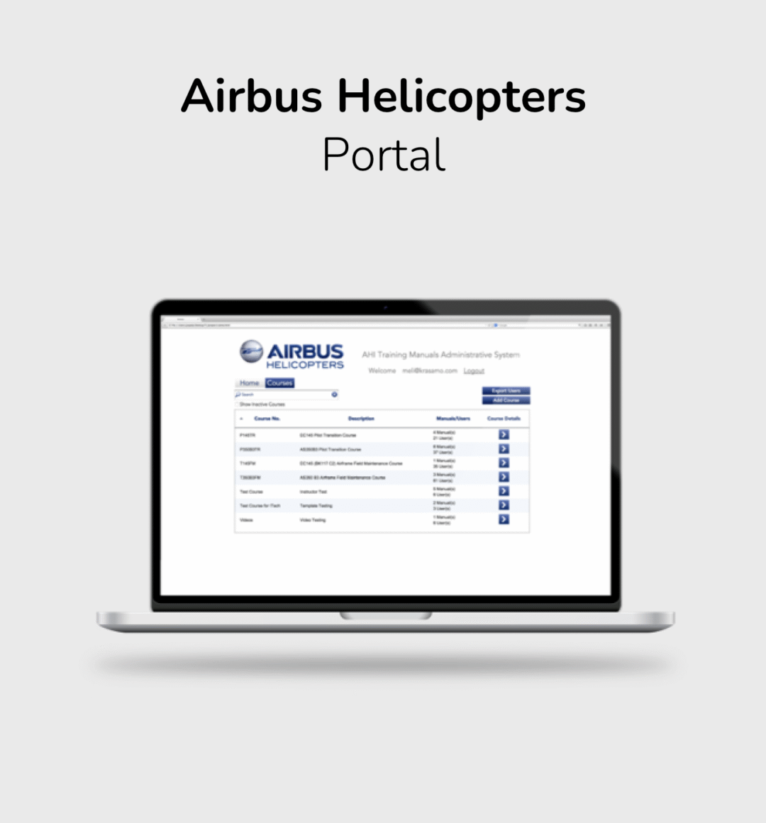 Airbus Helicopters Services: Front-Web & Server Development