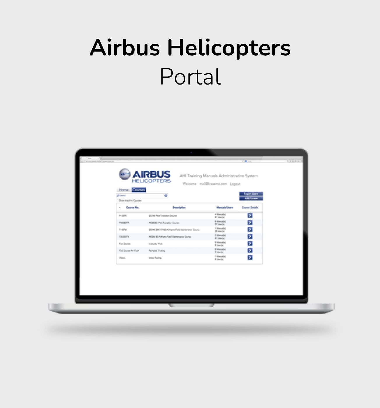 Airbus Helicopters Services: Front-Web & Server Development