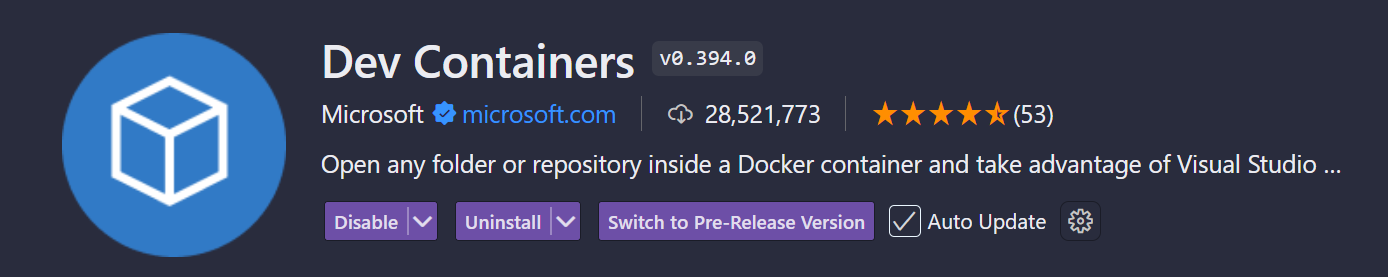 image_2_dev_containers_extension_for_vscode Image 2: Dev Containers extension for VSCode.
