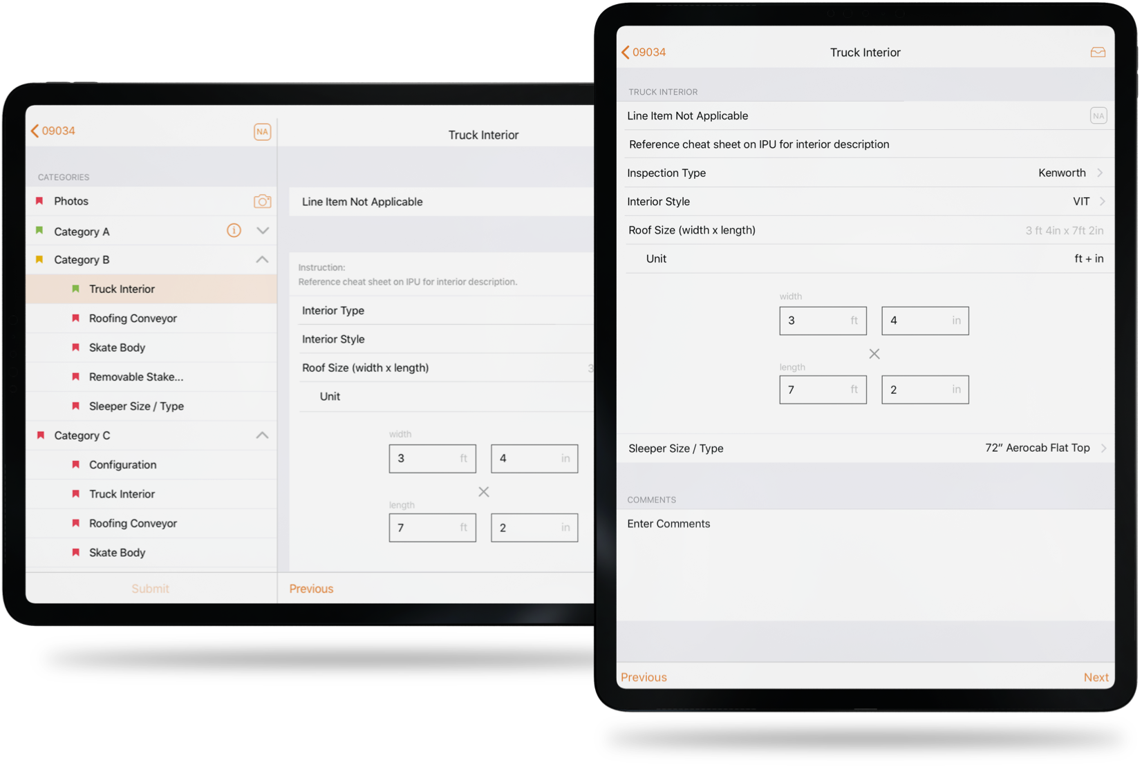 inspector_tablet1 Inspections Mobile App Horizontal and Vertical layout