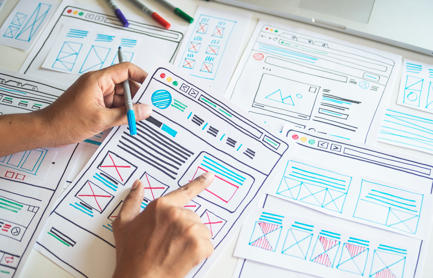 Low-fidelity wireframes