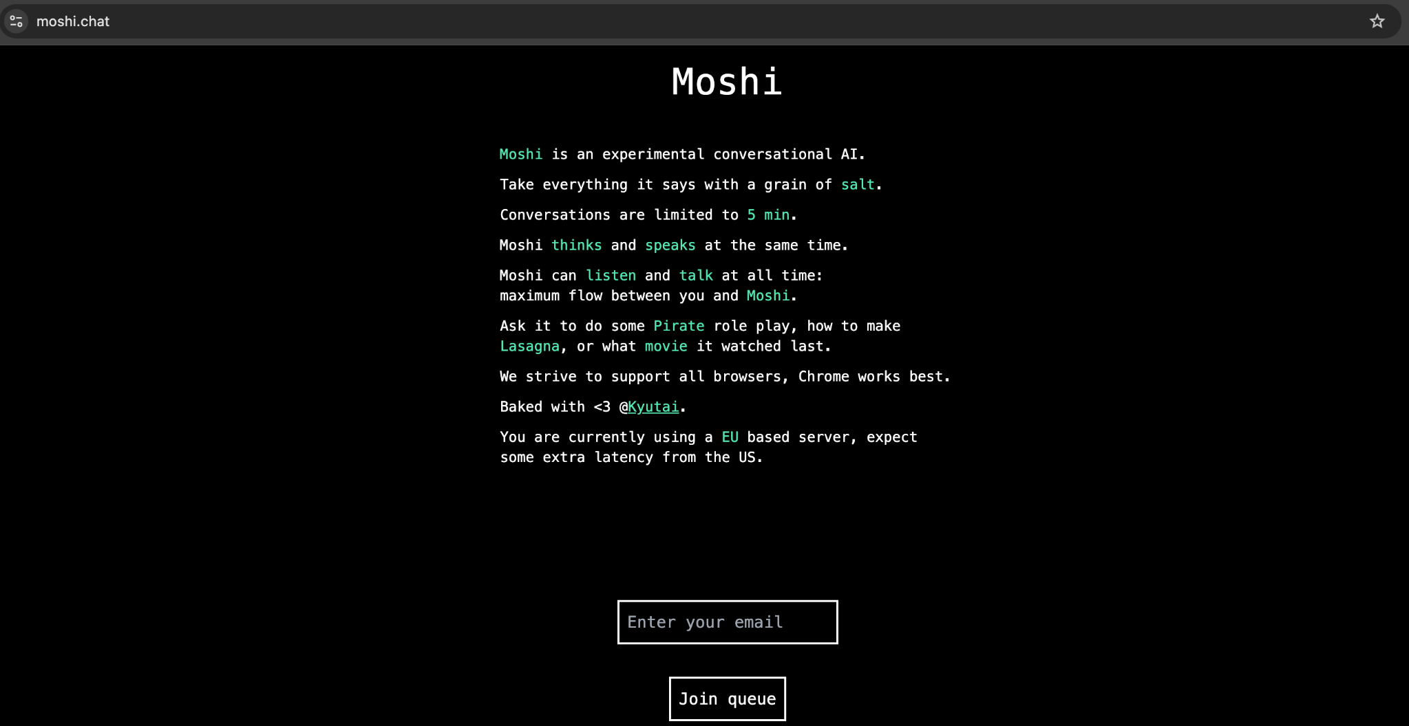 moshi_chat Moshi chat - conversational AI