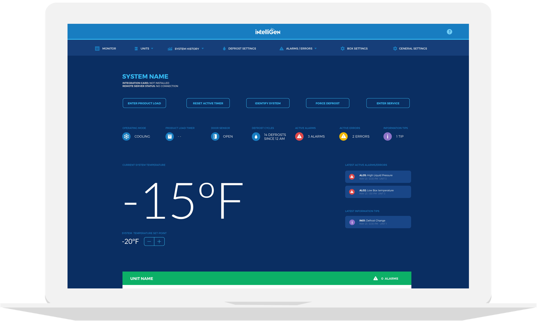 intelliGen Refrigeration Local Monitor System